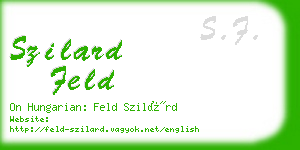 szilard feld business card